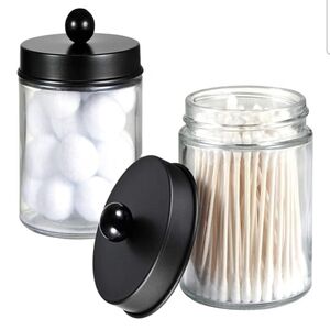 Black Lid Glass Storage Jars